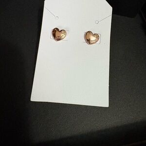 Heart-Shaped Rose Gold Earrings